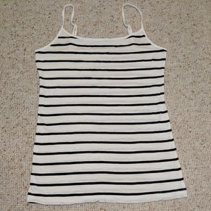 LOFT Black White Striped Cami S
